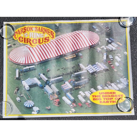 Carson & Barnes Circus Poster "Under The Biggest Big Top On Earth" Vintage - Picture 1 of 13